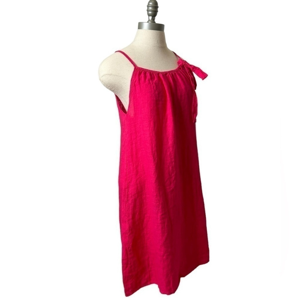 Lungo L'arno Women's Pink Linen Dress Made In Italy Summer Beach Casual Small - Picture 9 of 13